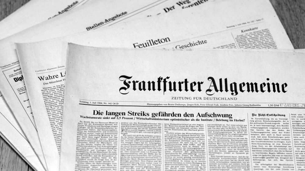 Frankfurter Allgemeine Zeitung. Historia gazety bez zdjęć na pierwszej stronie